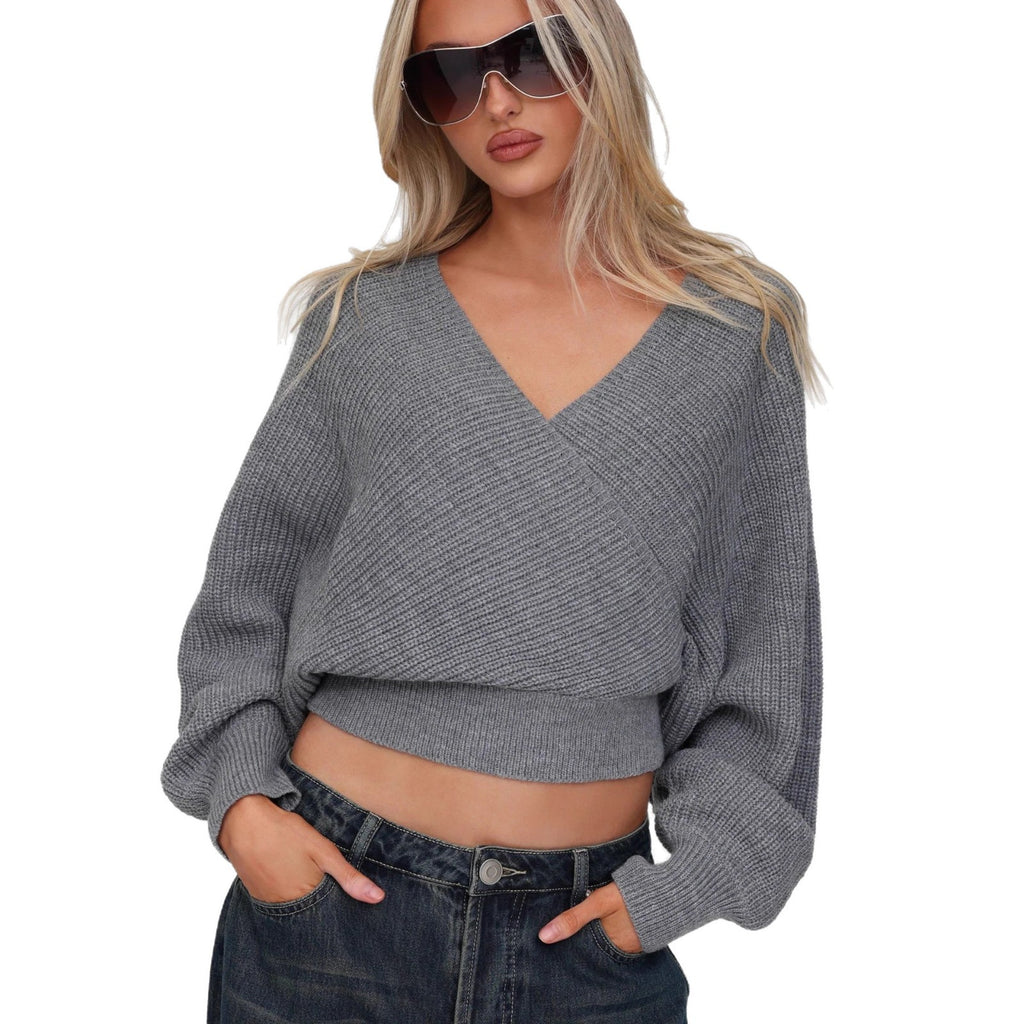 The Aura Chic™ Cropped V-Knit