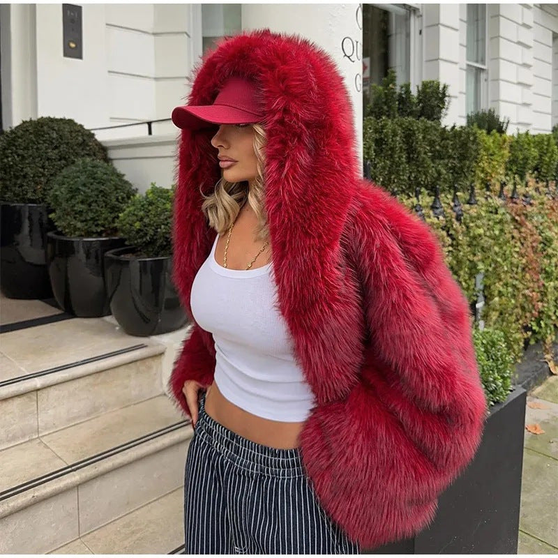 The Emerald Fox™ Hooded Fur Coat