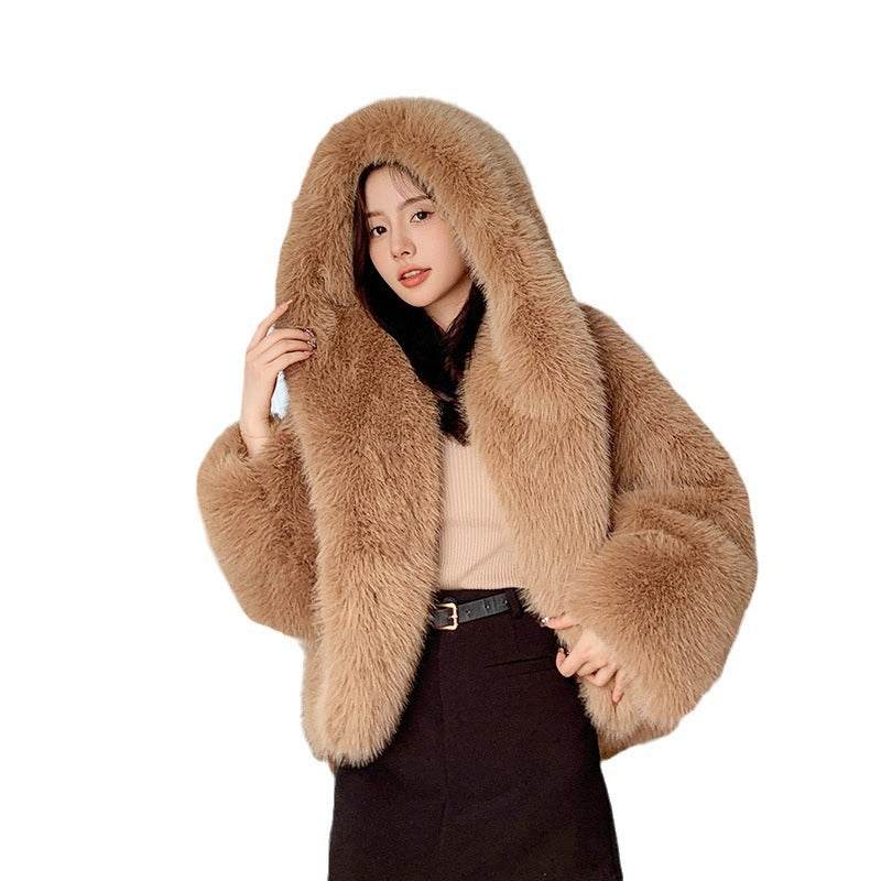 The Emerald Fox™ Hooded Fur Coat