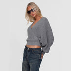 The Aura Chic™ Cropped V-Knit